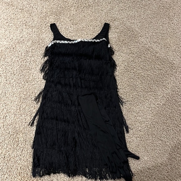 Black Fancy Flapper Costume - Picture 3 of 3